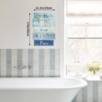 MODE HOME wooden wall plaque with a blue distressed finish, featuring a white starfish and the text "The Beach is My Happy Pl